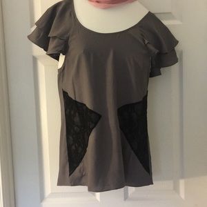 Top with lace accent